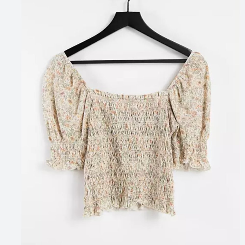 & Other Stories Shirred, Puff Sleeve Shirt